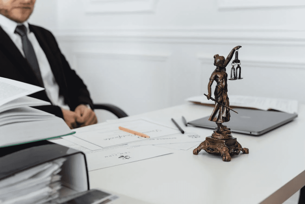 Lawyer Behind His Desk